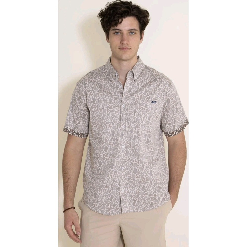 Simply Southern Button Up Shirt Men XXL Camo Hunting Polo Golf Beach Preppy Core